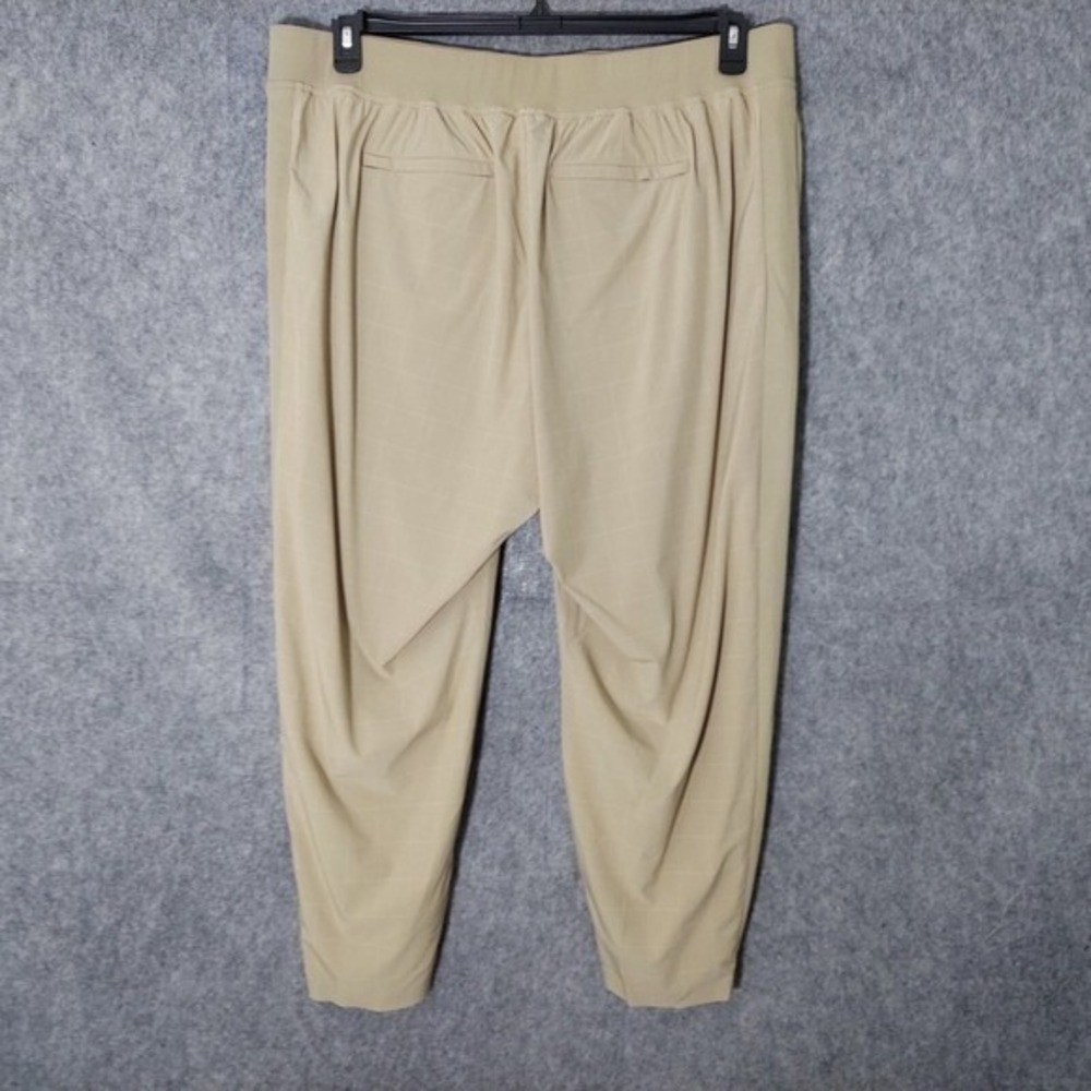 Athleta Brooklyn Pants Plus 20 Tan Windowpane Travel Stretch Tapered Pull On - Picture 6 of 11